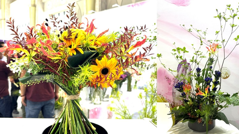 できた花束のプレゼント